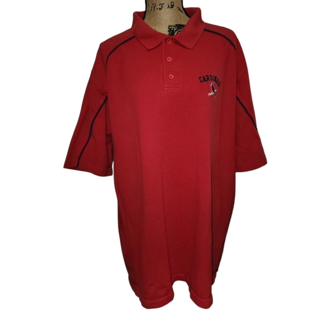 Vntg St Louis Cardinals Polo Shirt Mens Sz XXLARGE CSA Red Embroderied Logo MLB